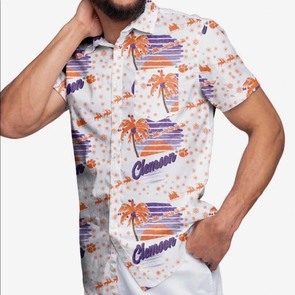 Clemson Tigers Tropical button up shirt XL